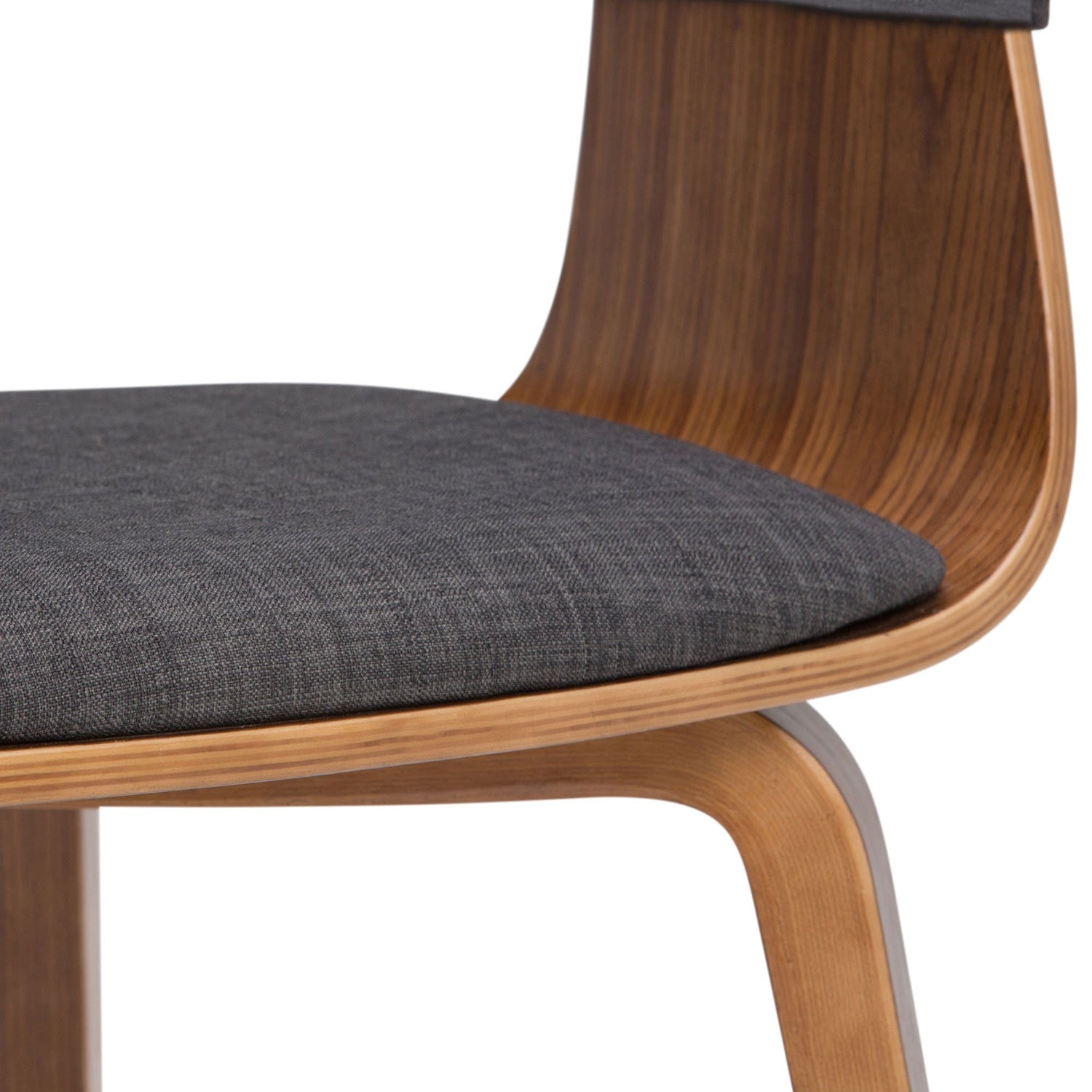 Charcoal Grey Walnut Linen Style Fabric | Lowell Bentwood Dining Chair