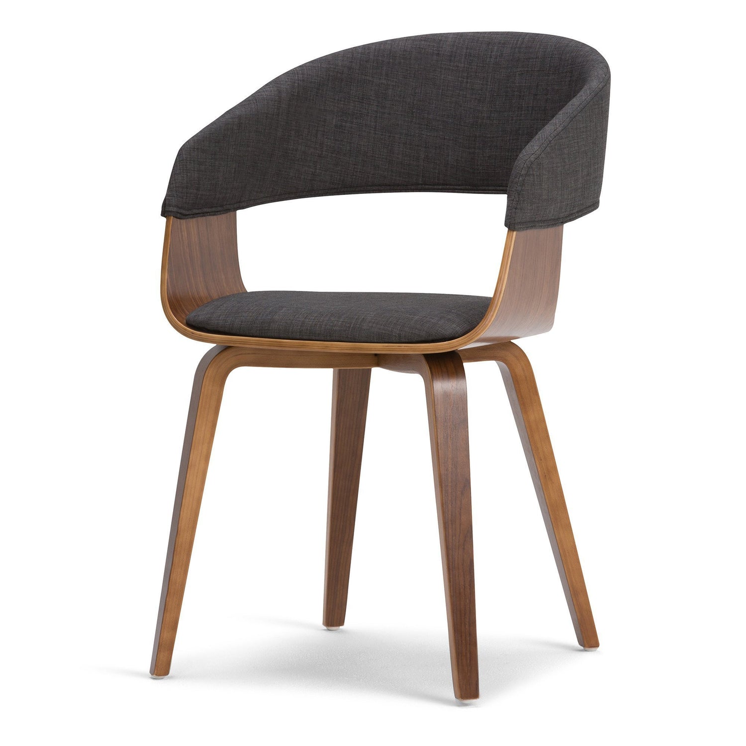 Charcoal Grey Walnut Linen Style Fabric | Lowell Bentwood Dining Chair