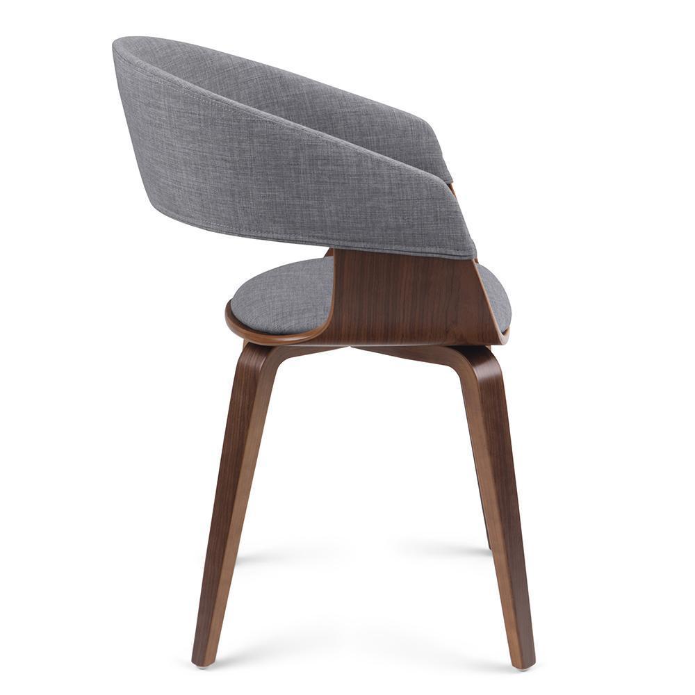 Light Grey Walnut Linen Style Fabric | Lowell Bentwood Dining Chair
