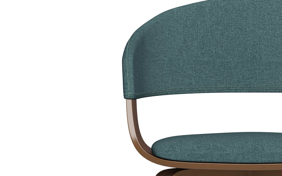 Light Turquoise Blue Walnut Linen Style Fabric| Lowell Bentwood Dining Chair