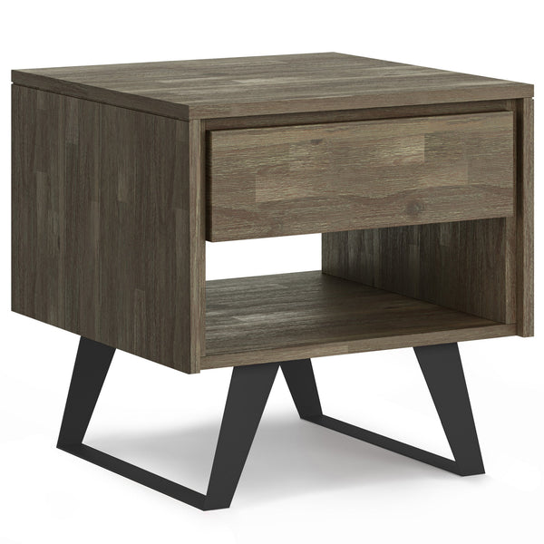 Distressed Grey Acacia | Lowry End Table