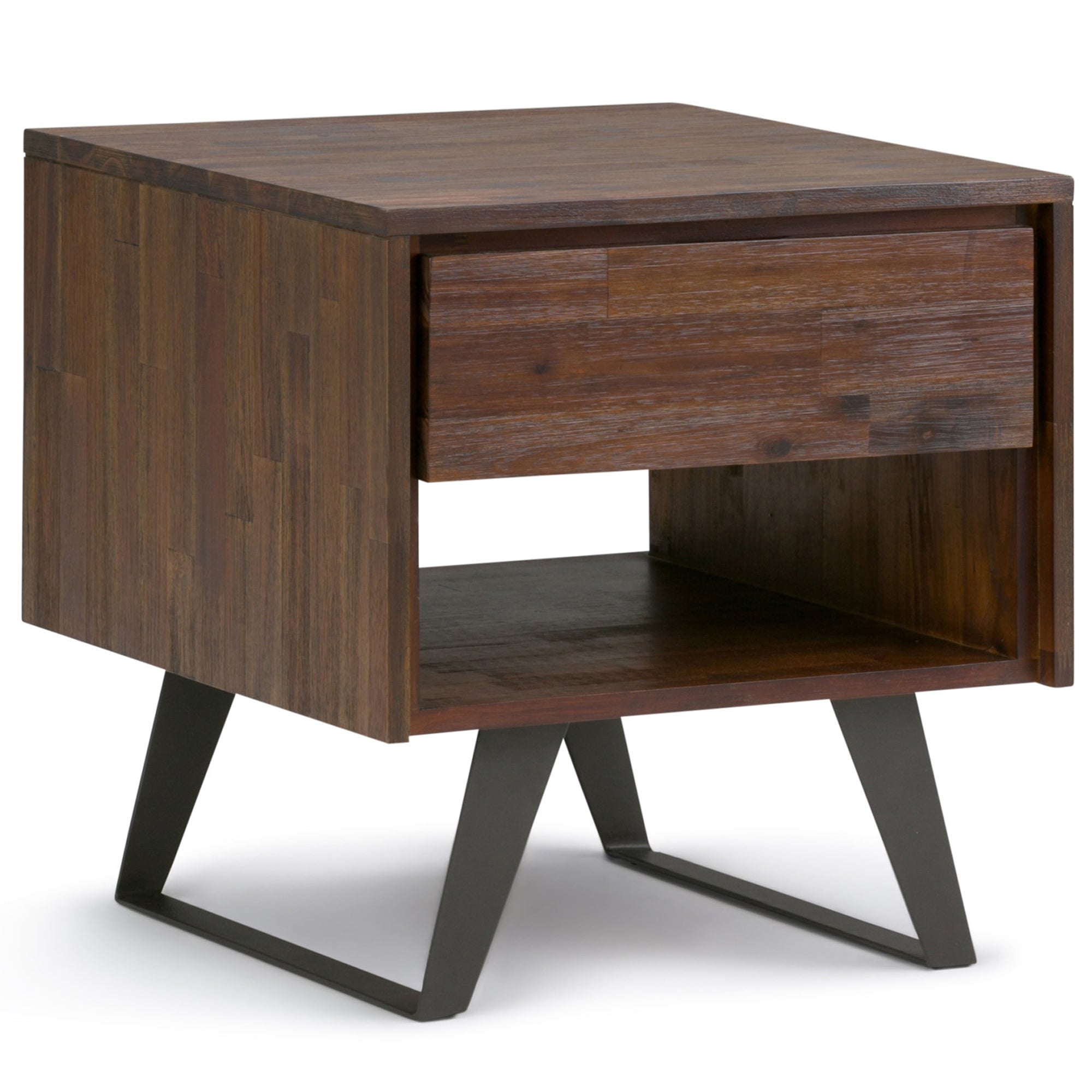 Distressed Charcoal Brown | Lowry End Table