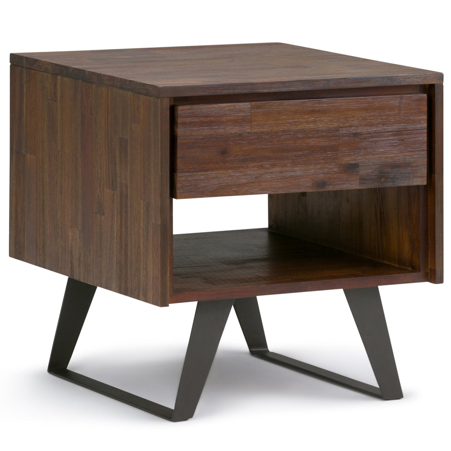 Distressed Charcoal Brown | Lowry End Table