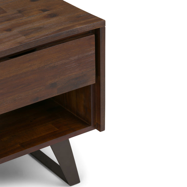 Distressed Charcoal Brown Acacia | Lowry End Table