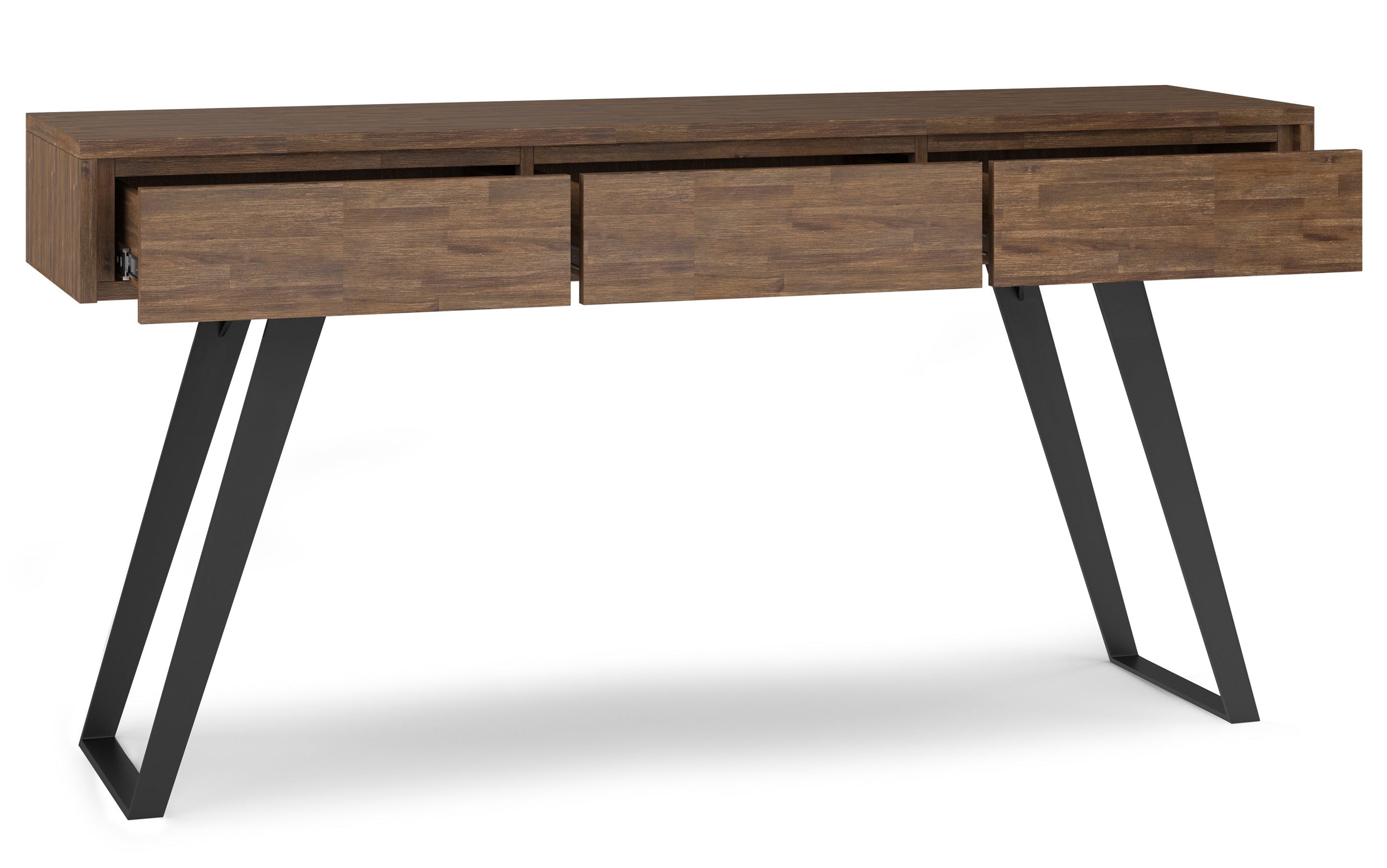 Rustic Natural Aged Brown | Lowry Solid Acacia Console Sofa Table