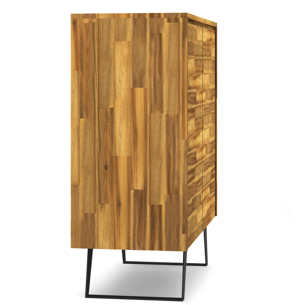Distressed Golden Wheat Acacia | Lowry Medium Storage Cabinet
