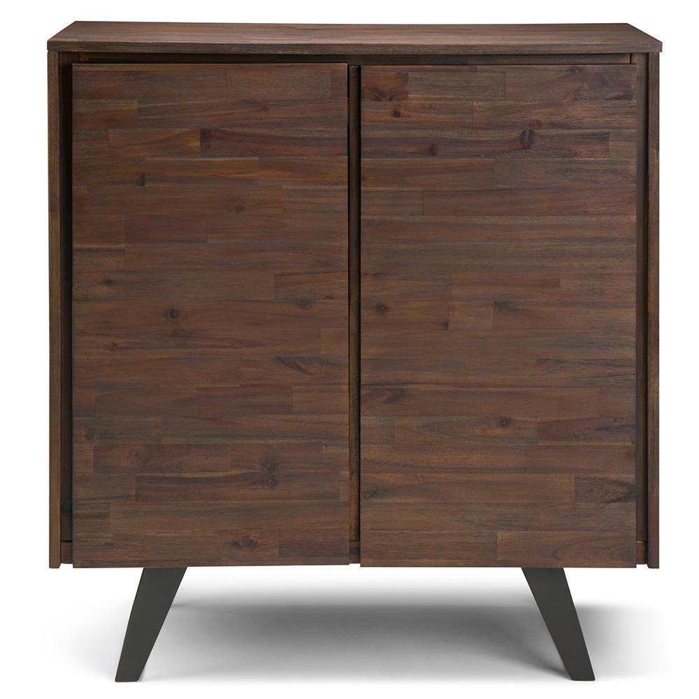 Distressed Charcoal Brown Acacia | Lowry Medium Storage Cabinet