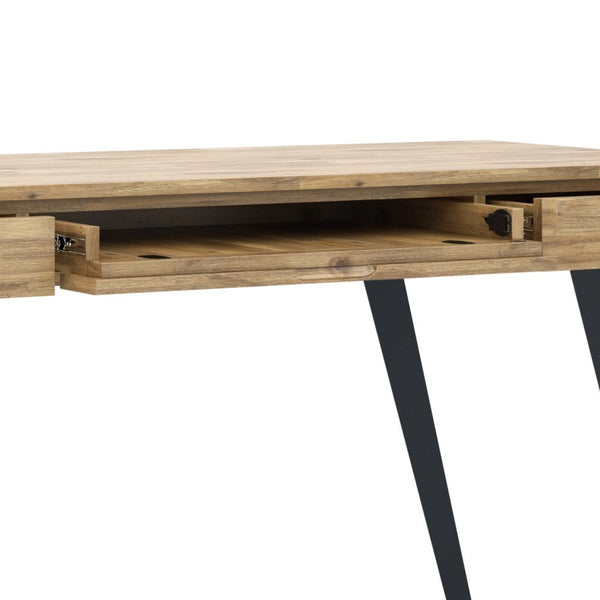 Distressed Golden Wheat Solid Wood - Acacia | Lowry Desk