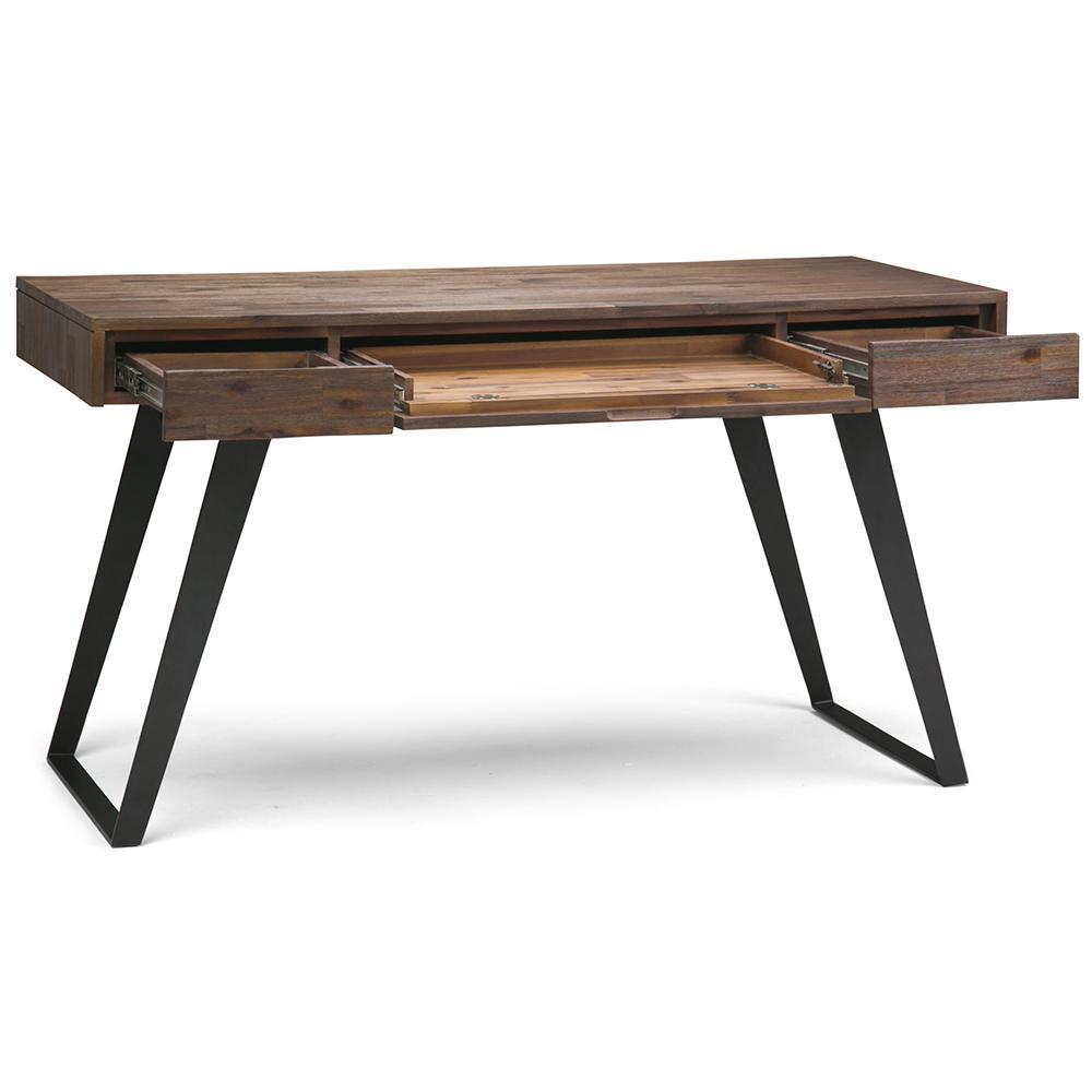 Rustic Natural Aged Brown Solid Wood - Acacia | Lowry Desk