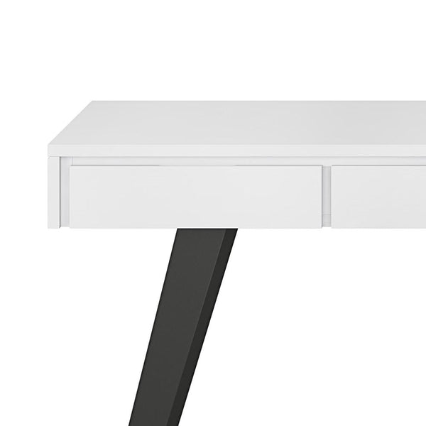 Distressed White Solid Wood - Acacia | Lowry Desk