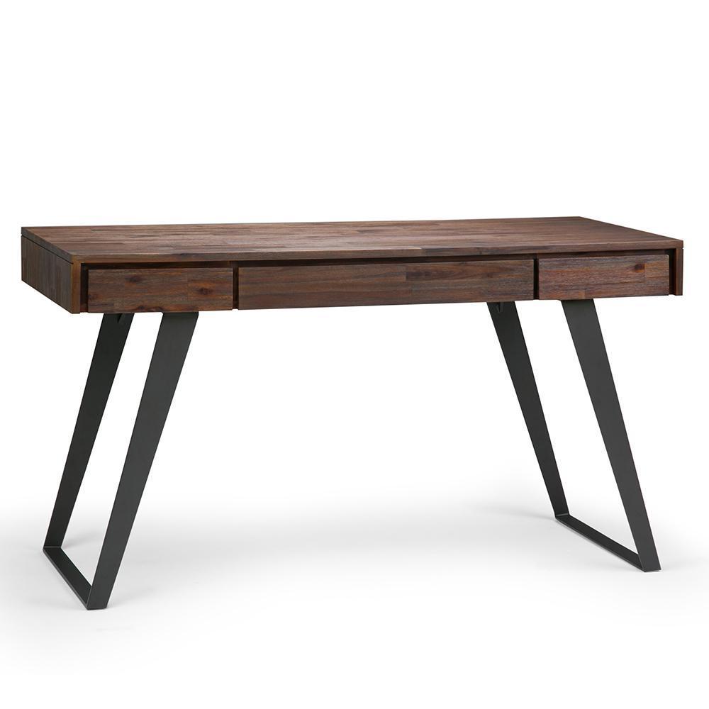 Distressed Charcoal Brown Solid Wood - Acacia | Lowry Desk