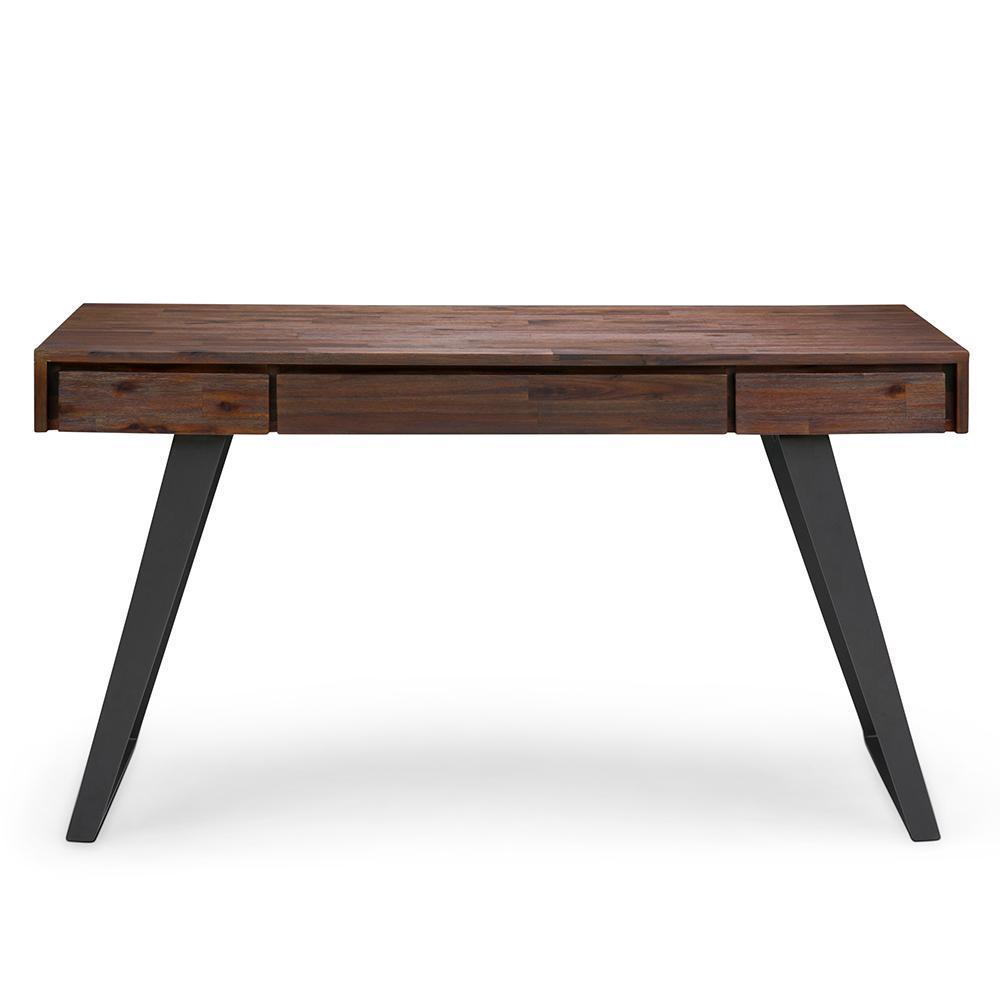 Distressed Charcoal Brown Solid Wood - Acacia | Lowry Desk