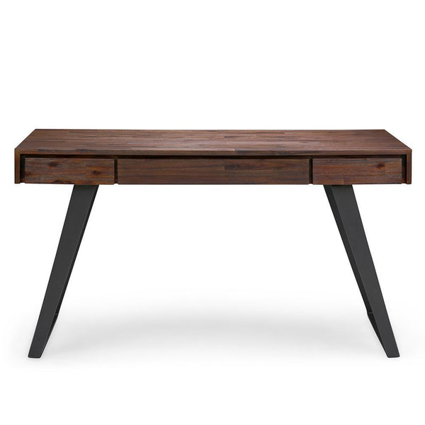 Distressed Charcoal Brown Solid Wood - Acacia | Lowry Desk