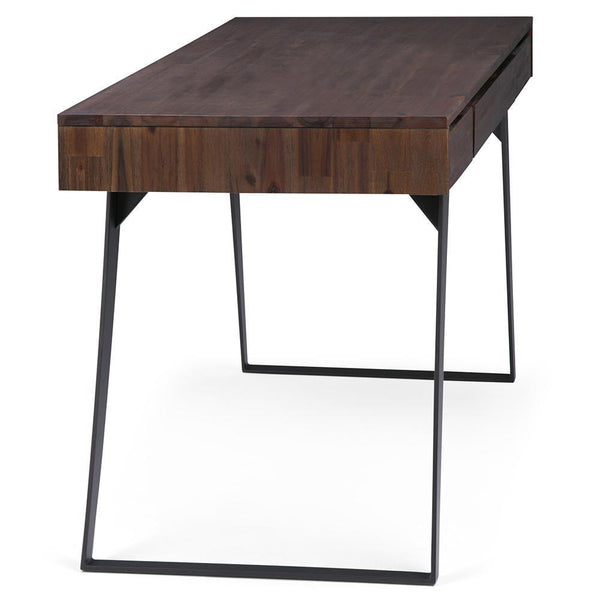 Distressed Charcoal Brown Solid Wood - Acacia | Lowry Desk