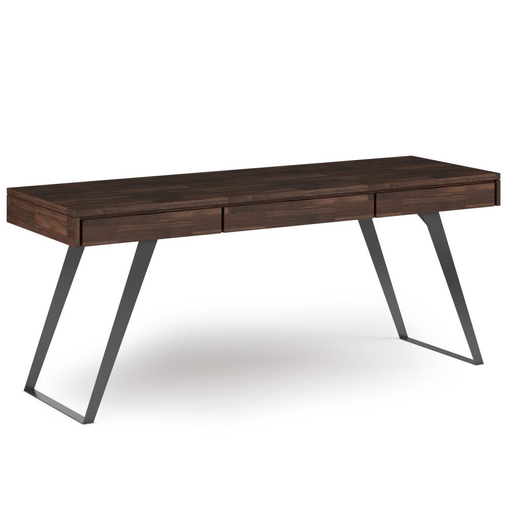 Distressed Charcoal Brown Solid Wood - Acacia | Lowry Large Desk