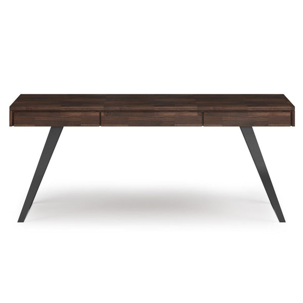 Distressed Charcoal Brown Solid Wood - Acacia | Lowry Large Desk