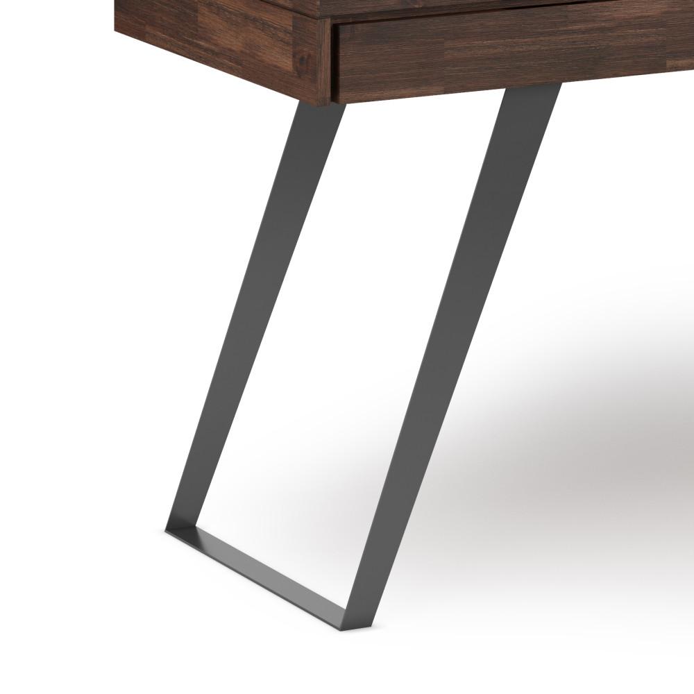 Distressed Charcoal Brown Solid Wood - Acacia | Lowry Large Desk