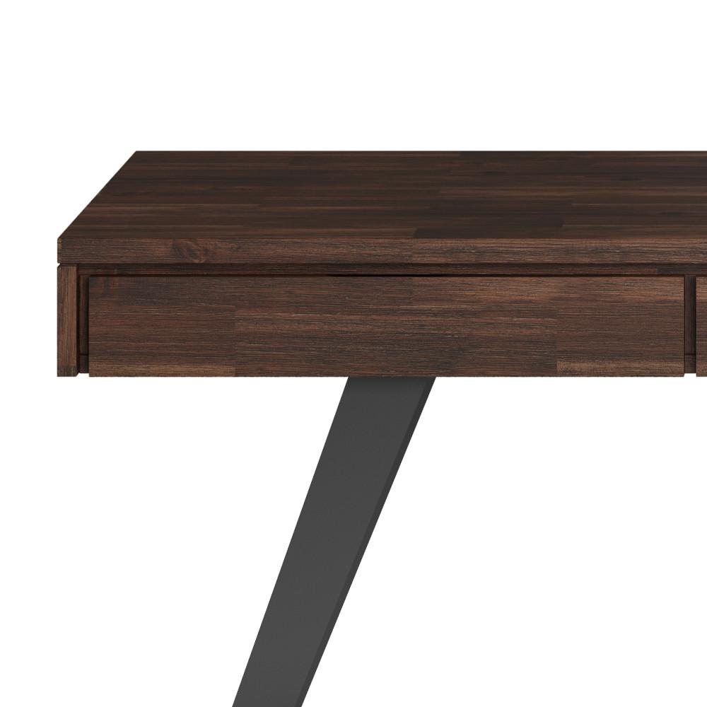 Distressed Charcoal Brown Acacia | Lowry Large Desk