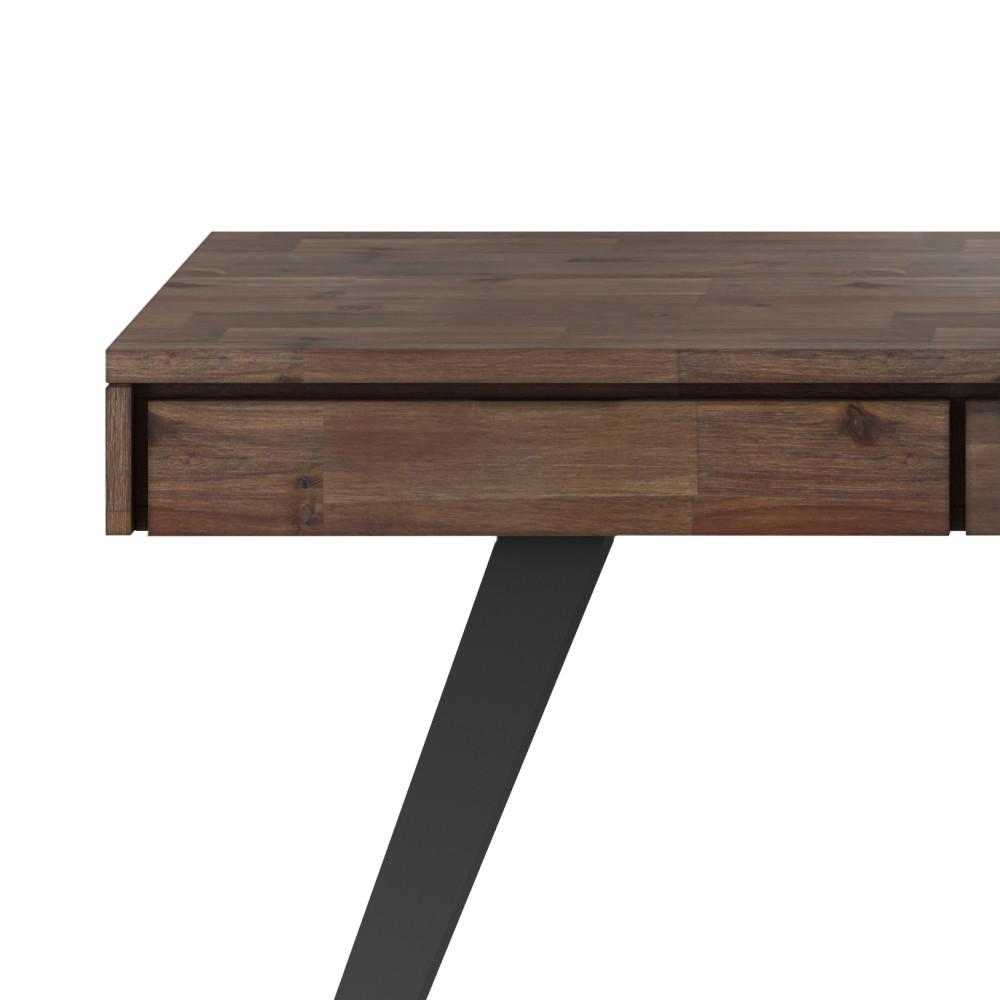 Rustic Natural Aged Brown Solid Wood - Acacia | Lowry Large Desk