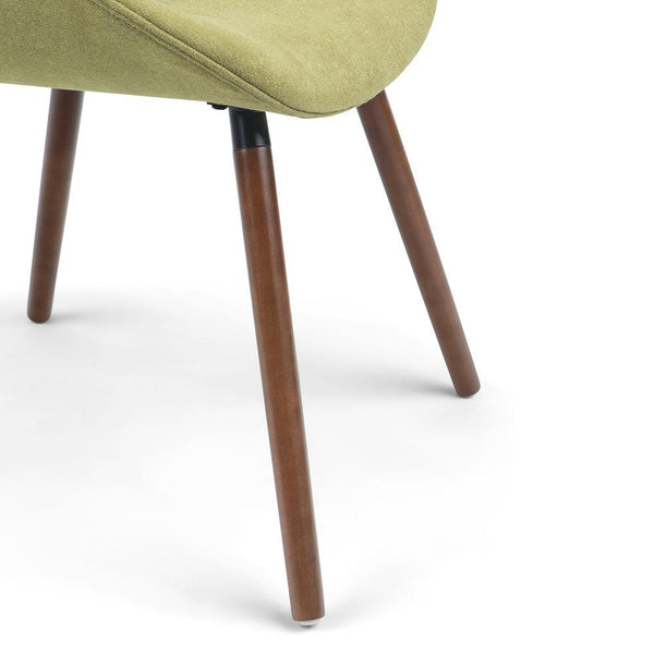 Acid Green Walnut | Malden Bentwood Dining Chair in Grey Woven Fabric