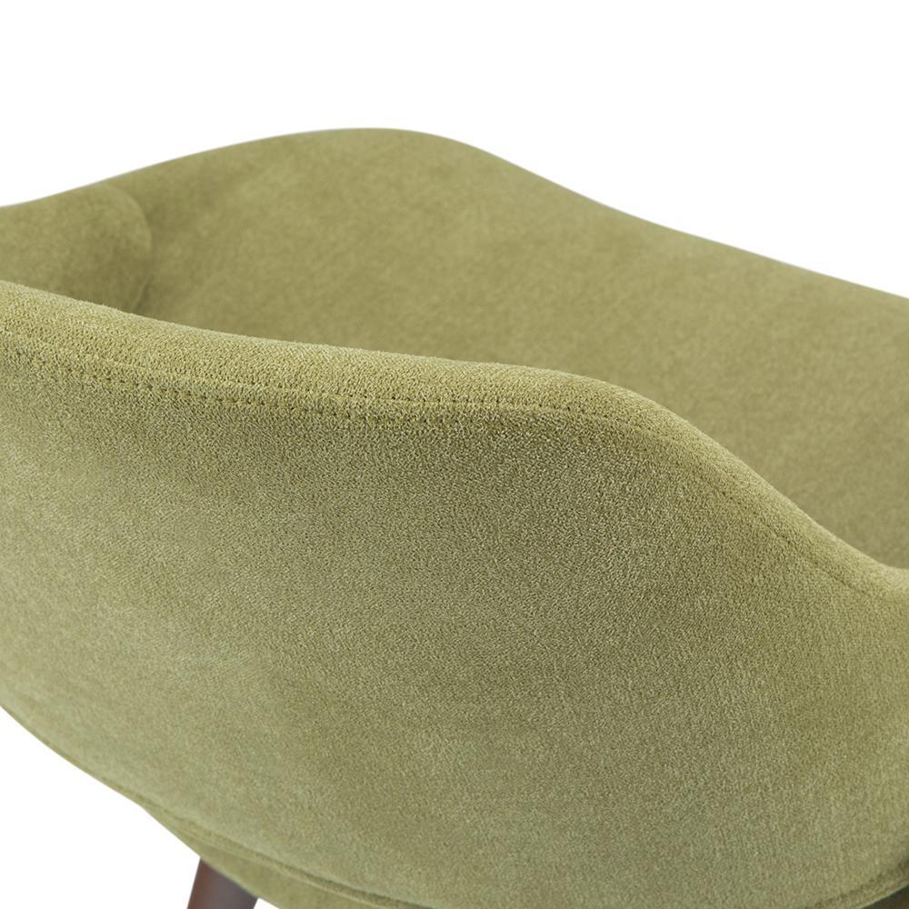 Acid Green Walnut | Malden Bentwood Dining Chair in Grey Woven Fabric