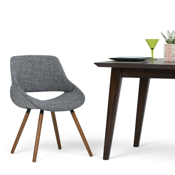 Grey Walnut | Malden Bentwood Dining Chair in Grey Woven Fabric