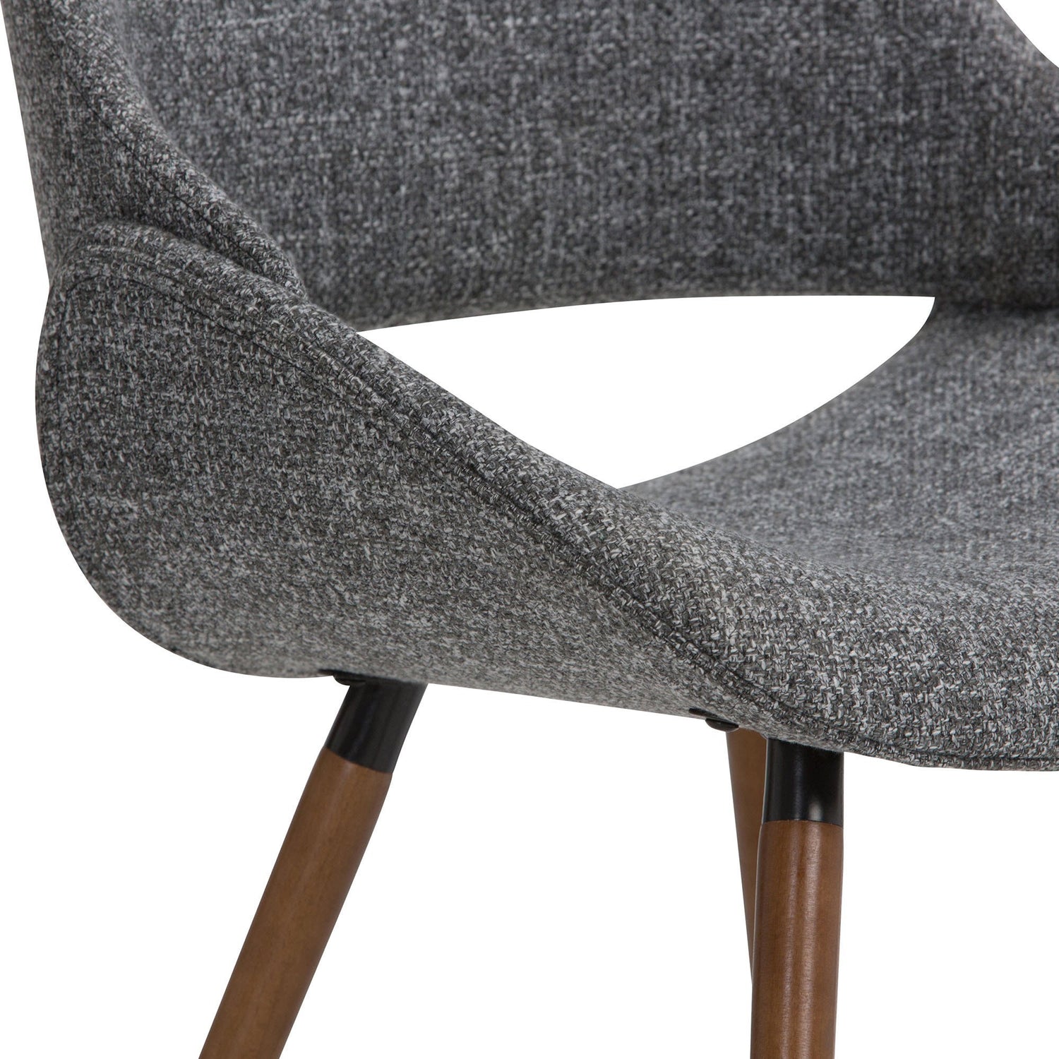 Grey Walnut | Malden Bentwood Dining Chair in Grey Woven Fabric