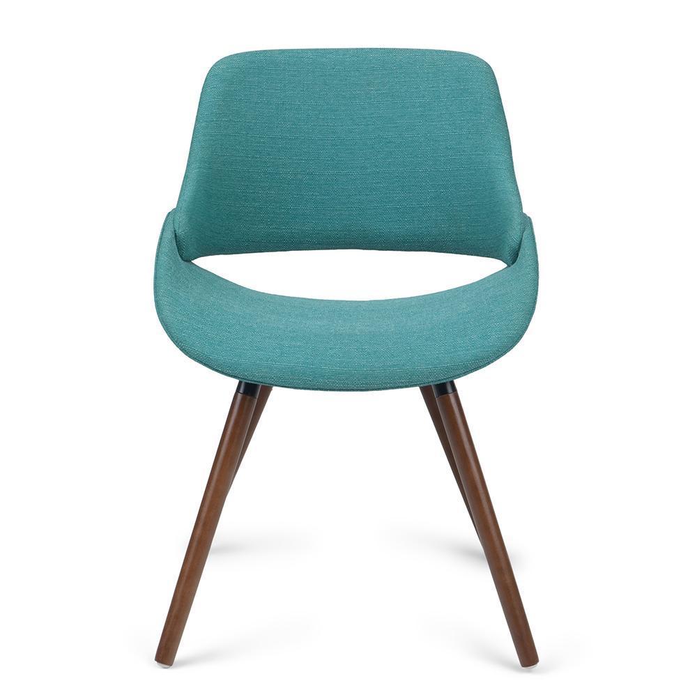 Turquoise Blue Walnut | Malden Bentwood Dining Chair in Grey Woven Fabric