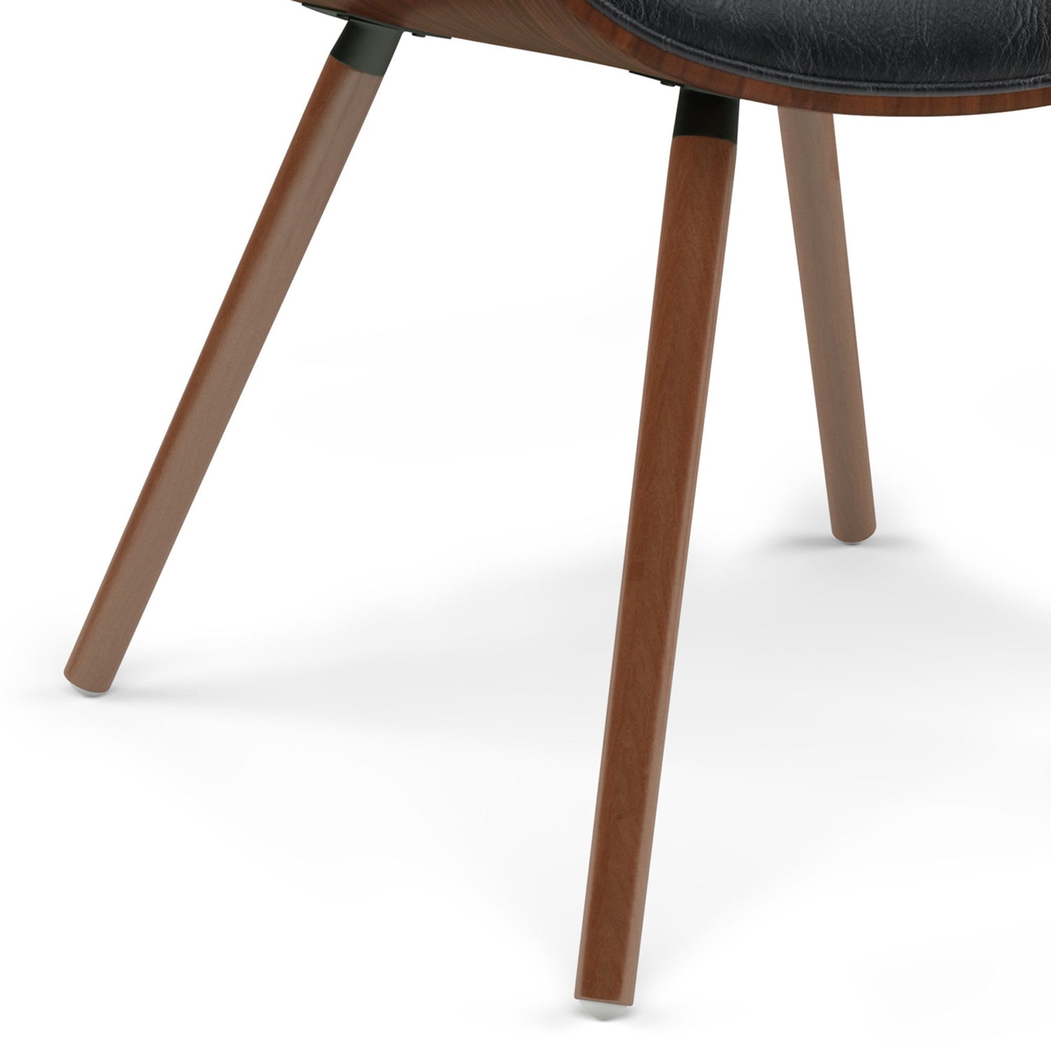 Distressed Black Walnut Distressed Vegan Leather | Malden Bentwood Dining Chair with Wood Back