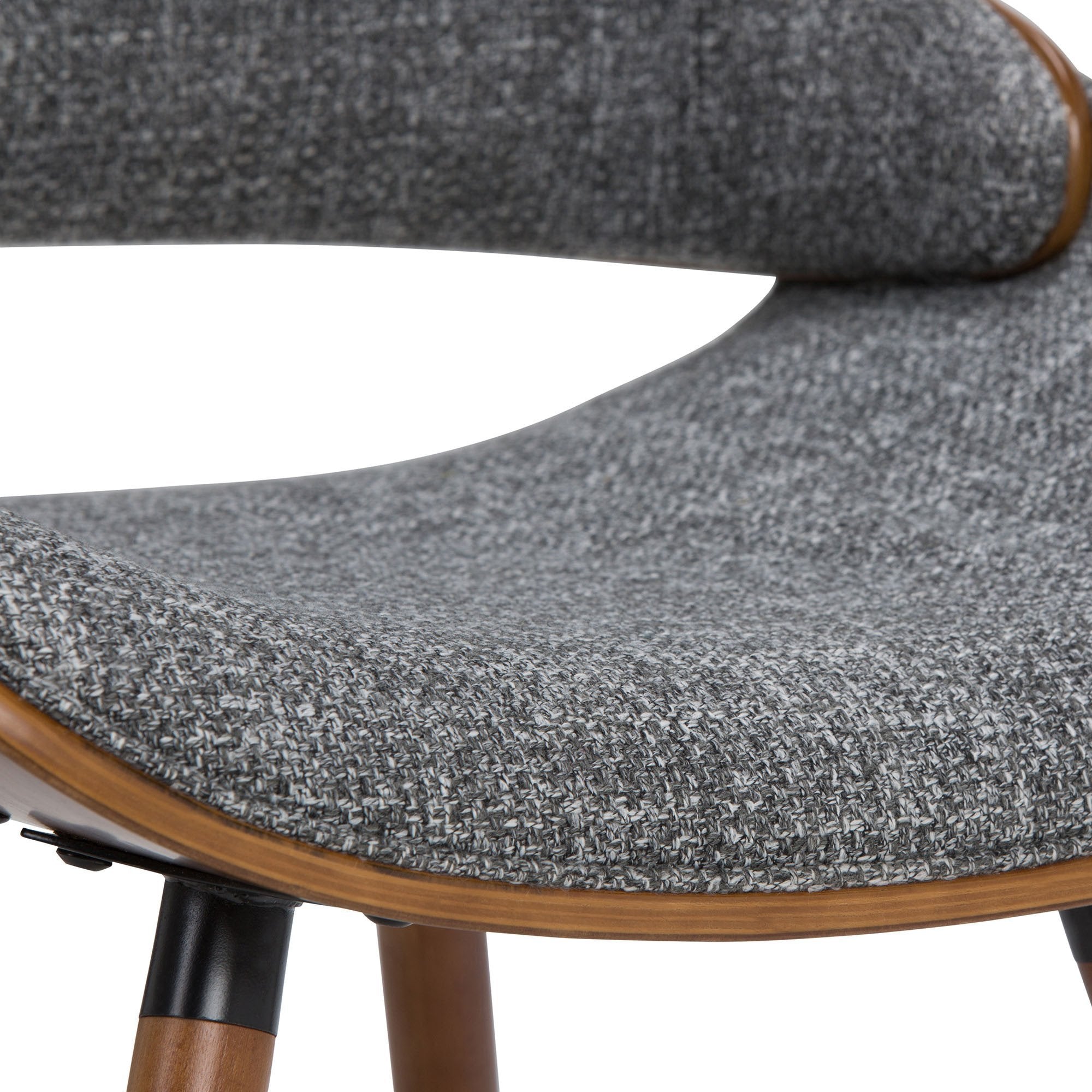 Grey Walnut Woven Fabric| Malden Bentwood Dining Chair in Grey Woven Fabric
