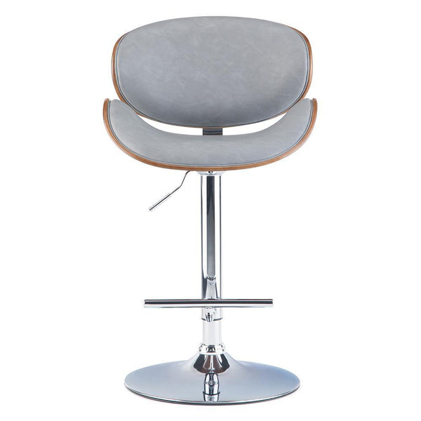 Stone Grey Vegan Leather Walnut | Marana Bentwood Gas Lift Bar Stool