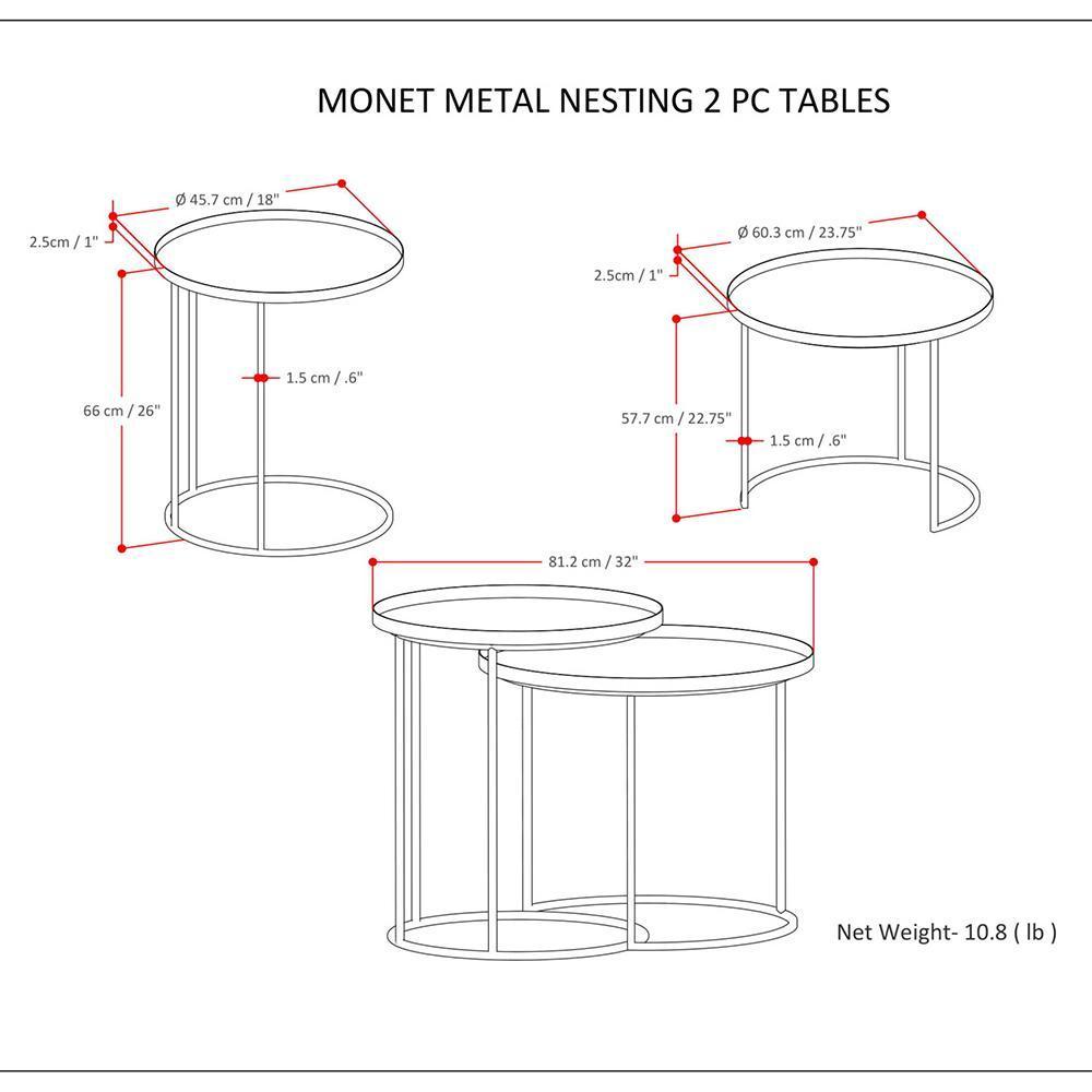Monet Metal Nesting 2 Pc Table