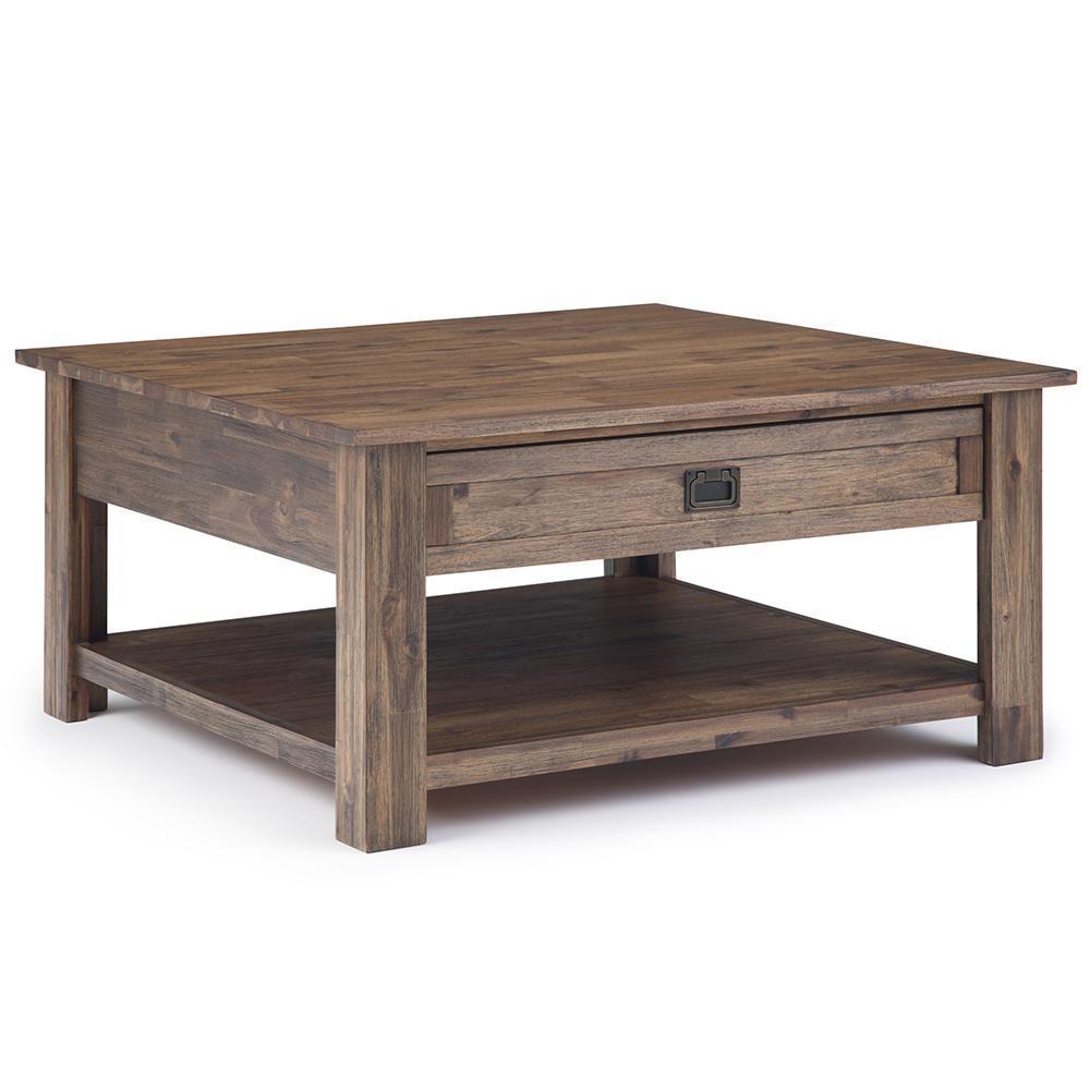 Rustic Natural Aged Brown | Monroe Square Coffee Table