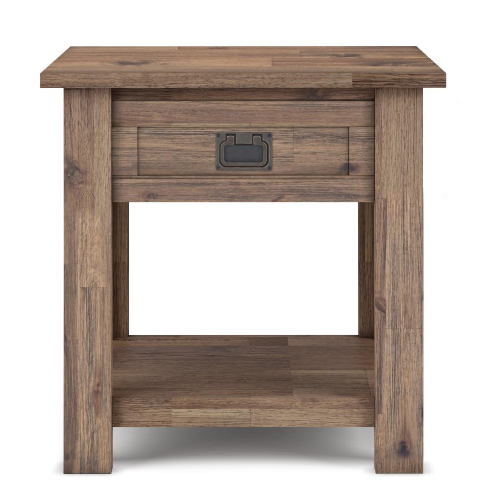 Rustic Natural Aged Brown | Monroe End Side Table