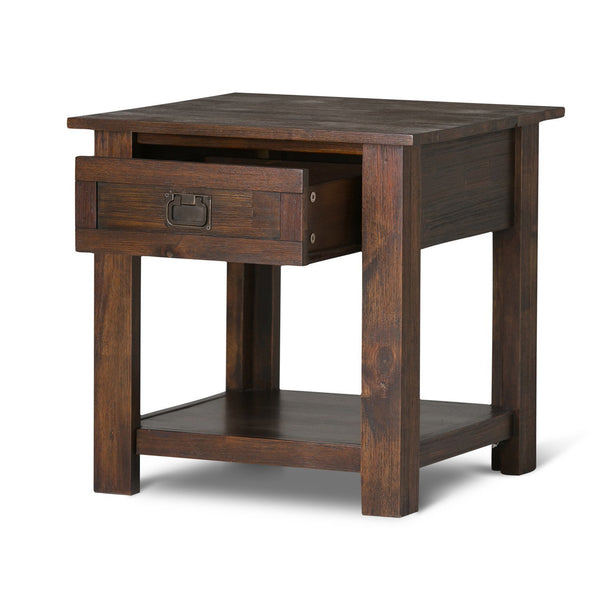 Distressed Charcoal Brown | Monroe End Side Table