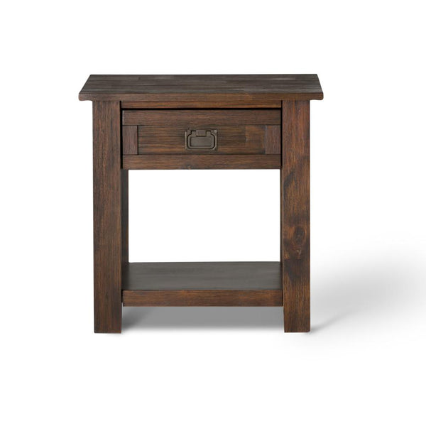 Distressed Charcoal Brown | Monroe End Side Table