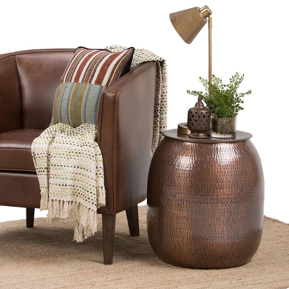  Antique Copper | Griffen Metal Storage Accent Table