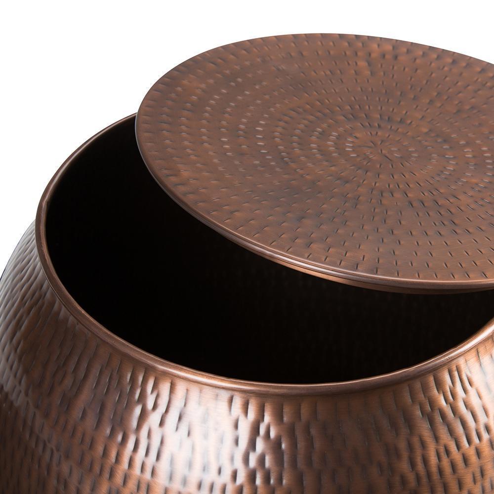  Antique Copper | Griffen Metal Storage Accent Table