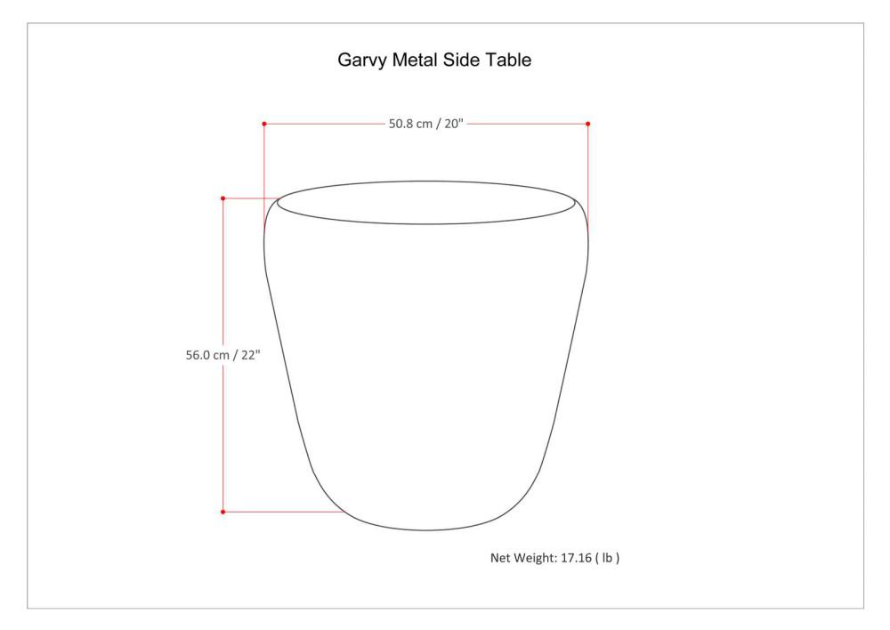 Antique Silver | Garvy 20 inch Metal Side Table