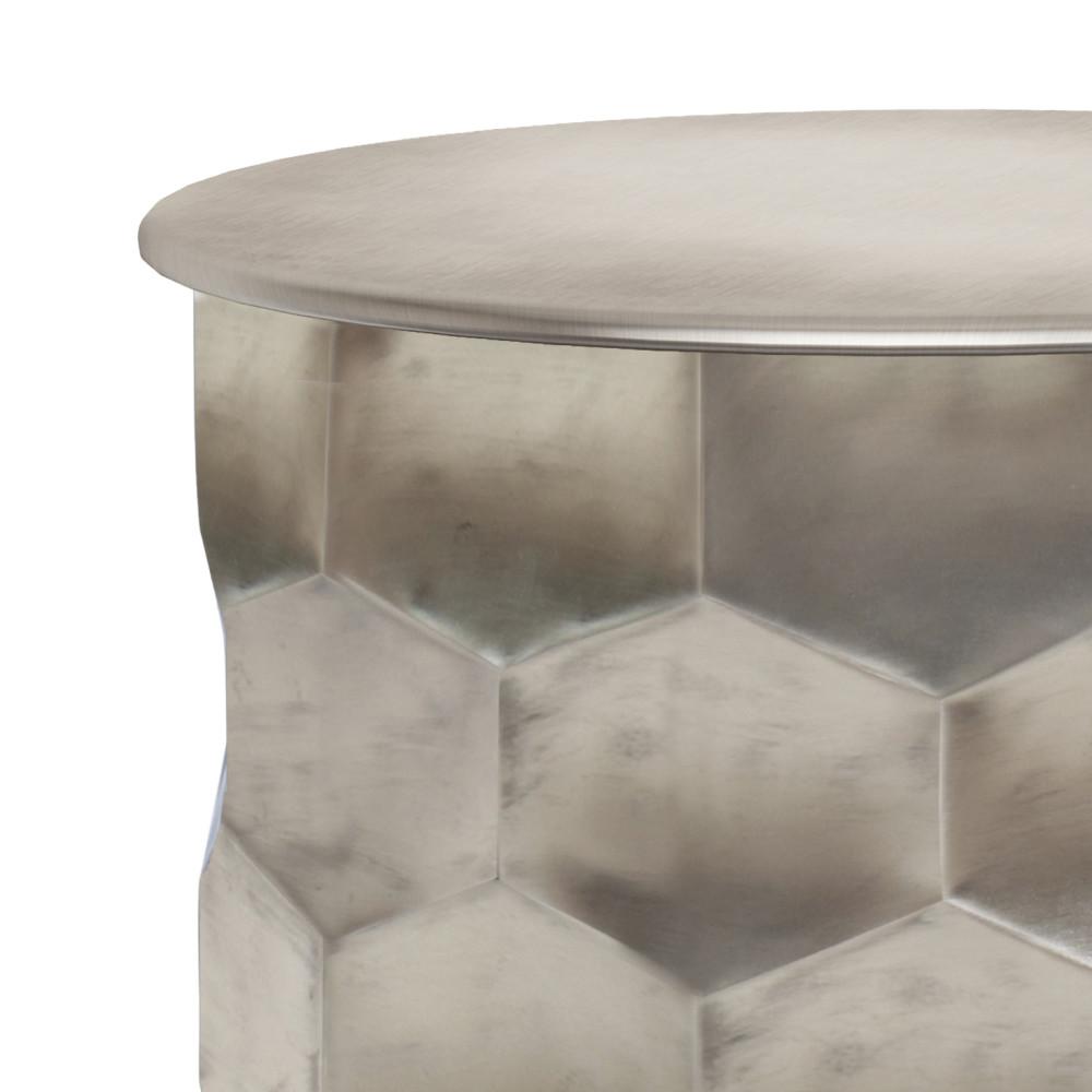 Antique Silver | Whitney 17 inch Metal Storage Side Table