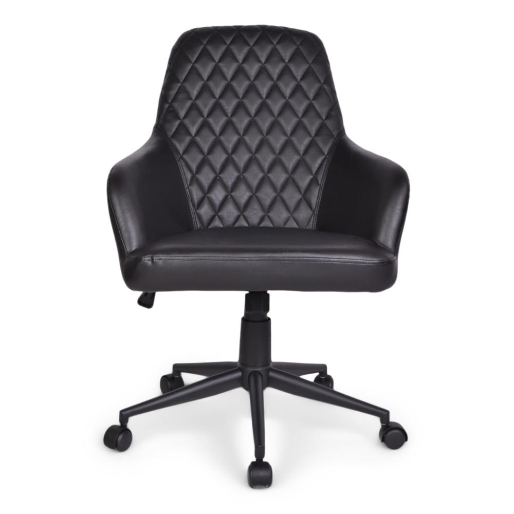 Distressed Black Distressed Vegan  Leather | Goodwin Swivel Office Chair