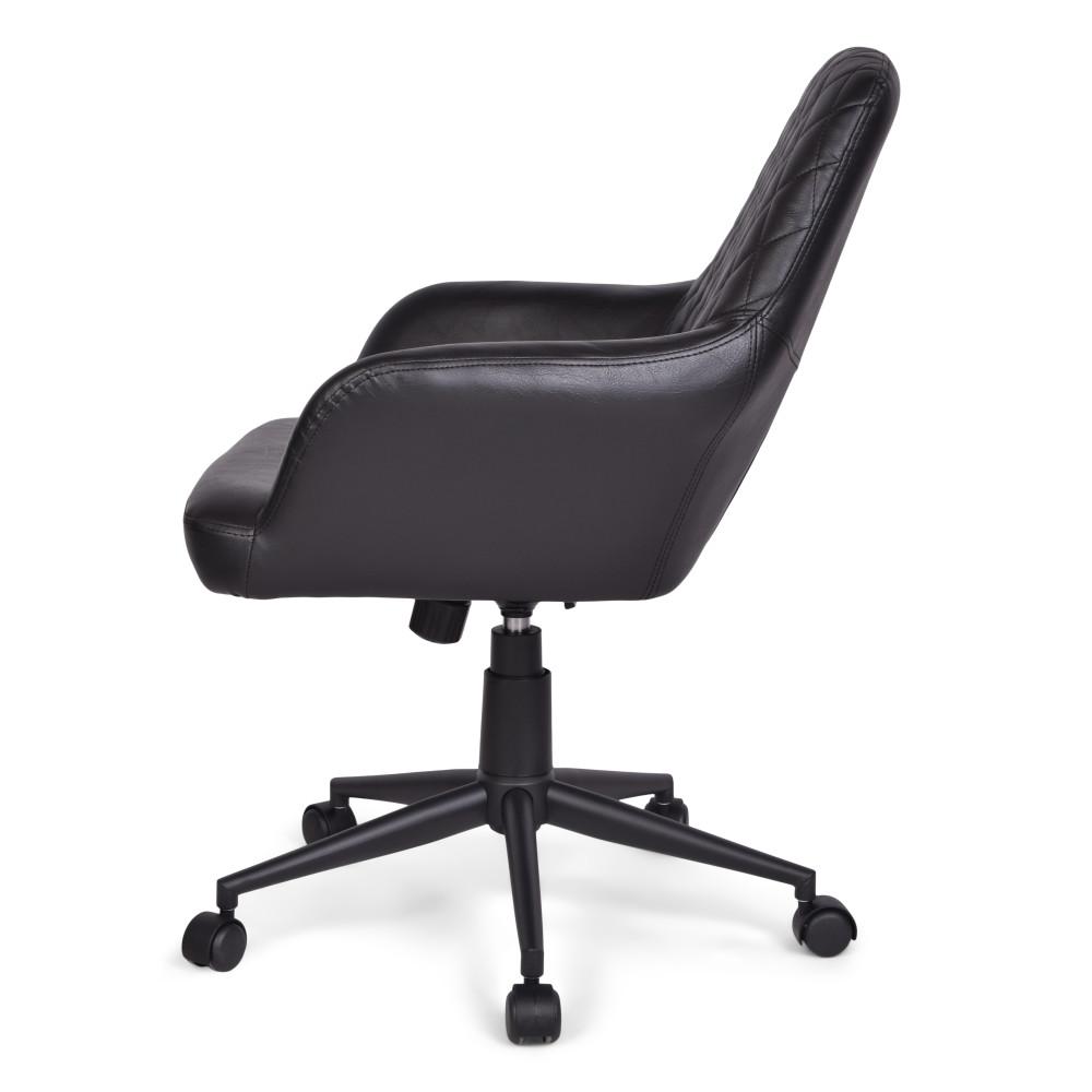 Distressed Black Distressed Vegan  Leather | Goodwin Swivel Office Chair