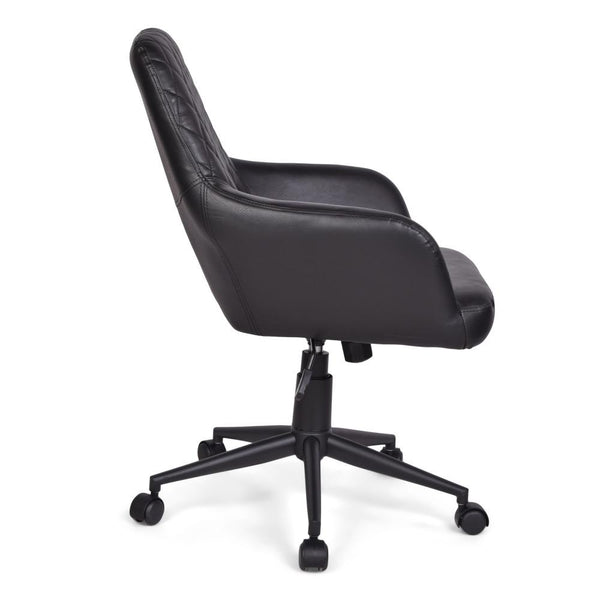 Distressed Black Distressed Vegan  Leather | Goodwin Swivel Office Chair