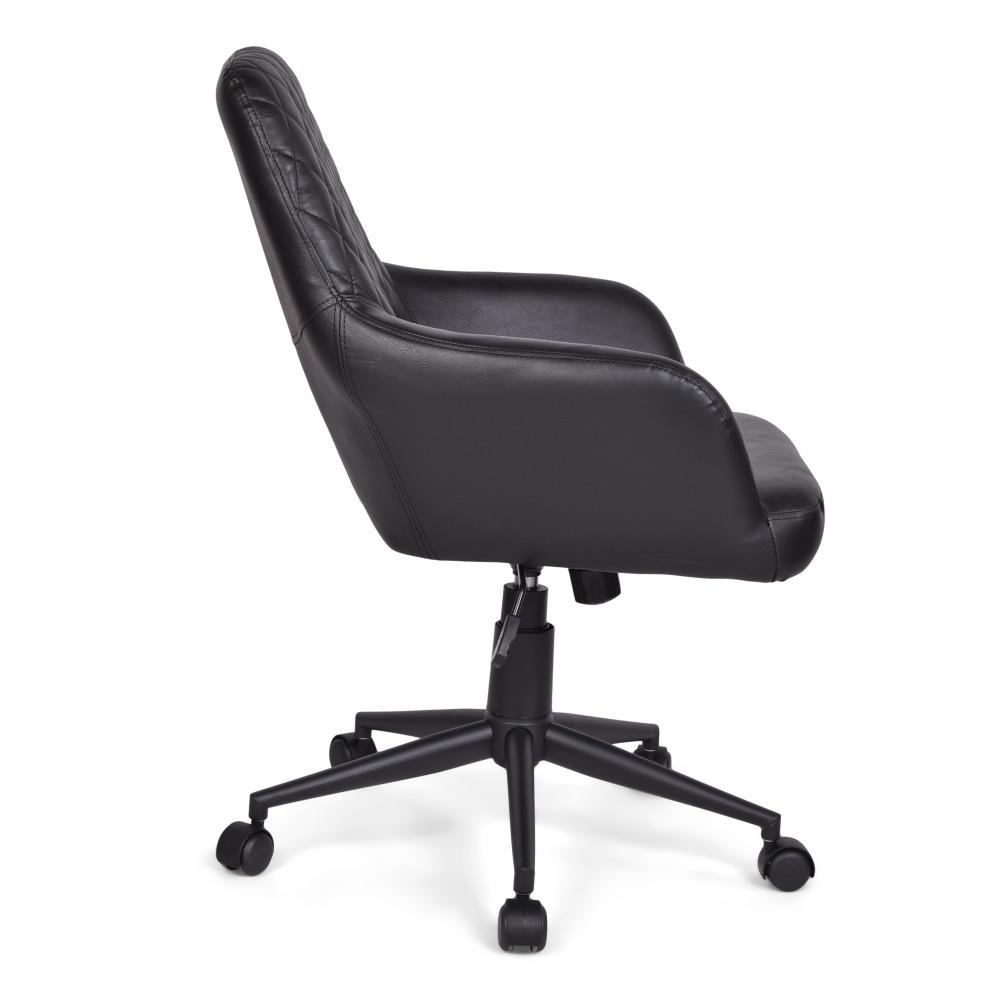 Distressed Black Distressed Vegan  Leather | Goodwin Swivel Office Chair