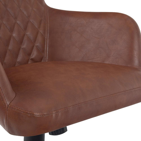 Distressed Cognac Distressed Vegan  Leather | Goodwin Swivel Office Chair