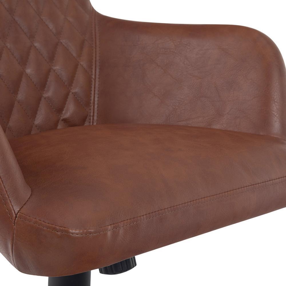 Distressed Cognac Distressed Vegan  Leather | Goodwin Swivel Office Chair
