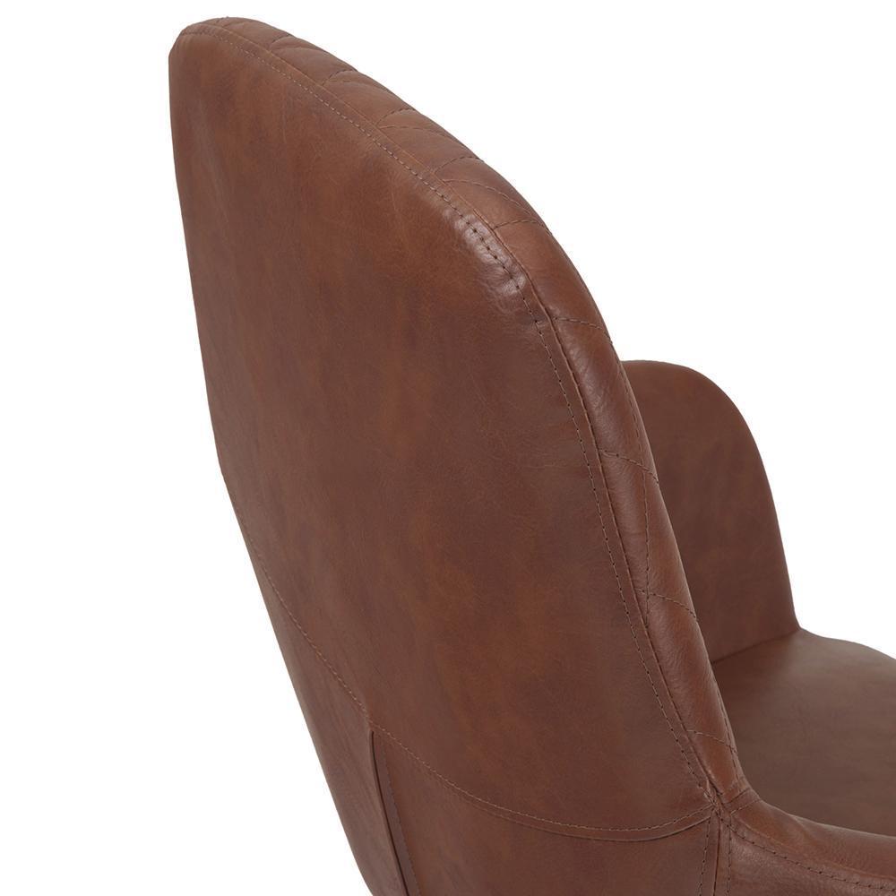 Distressed Cognac Distressed Vegan  Leather | Goodwin Swivel Office Chair