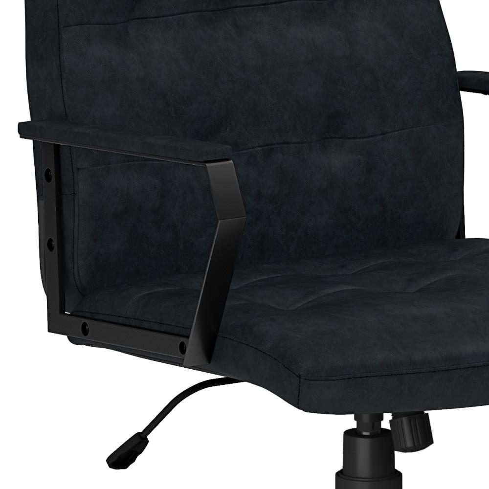 Distressed Blue Distressed Vegan Leather | Foley Swivel Office Chair