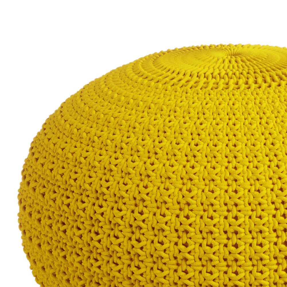 Yellow | Sonata Round Knitted Outdoor/ Indoor Pouf