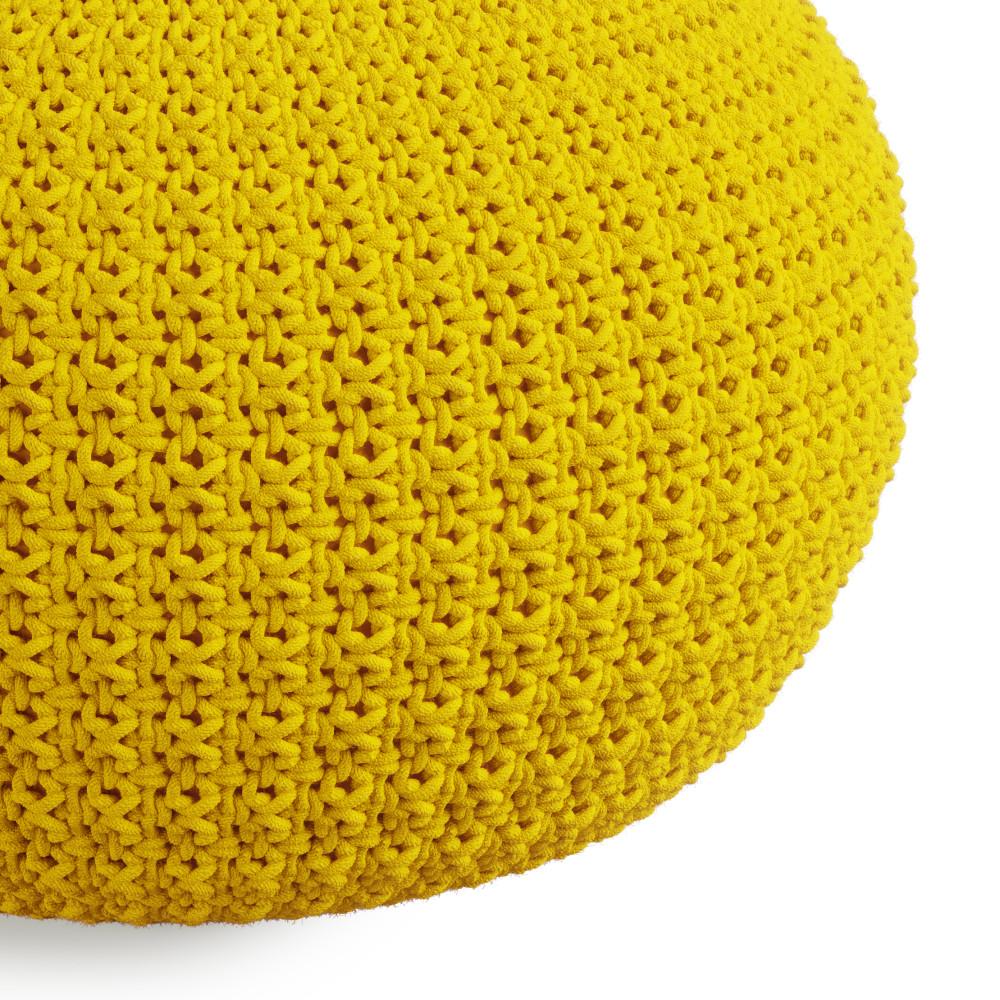 Yellow | Sonata Round Knitted Outdoor/ Indoor Pouf